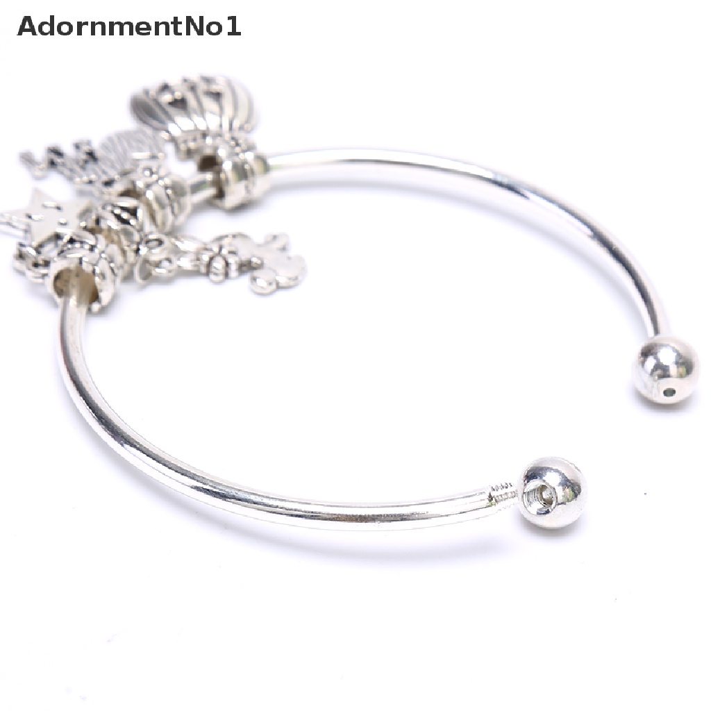 [AdornmentNo1] Fashion Silver Bracelet Women Base Bangle DIY Opening Bare Chain Jewelry Making [new]