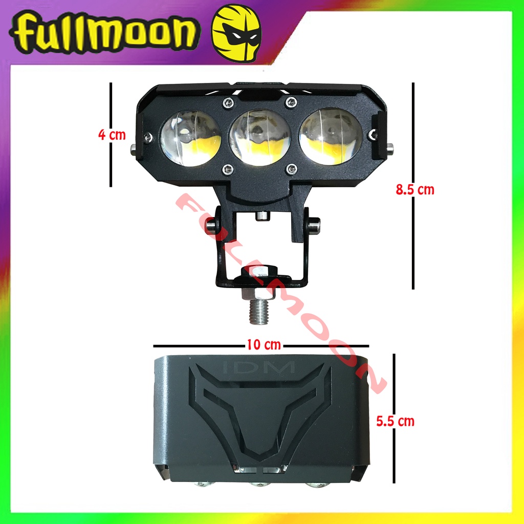 LAMPU TEMBAK LED SQL 3 MATA NYALA 2 WARNA