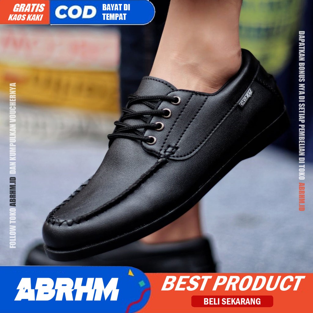 ABRHM Sepatu Pantofel Kerja Formal Hitam Pria