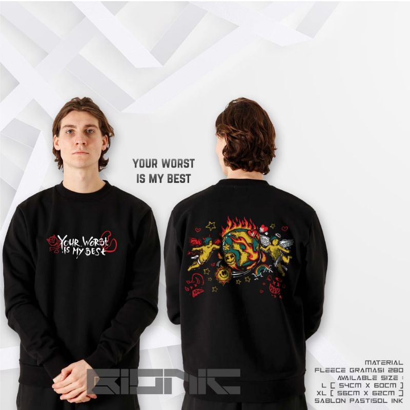 CREWNECK SWEATER SWEATSHIRT PRIA &amp; WANITA ORIGINAL SERIES BIONIC SPESIAL ARTIKEL TERBARU KEREN