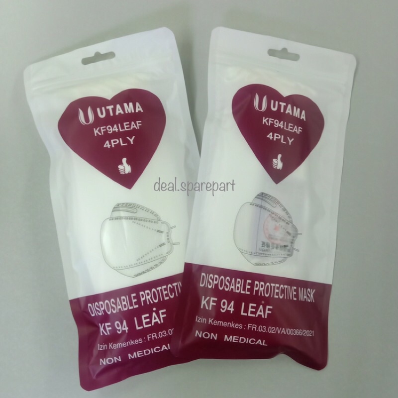 UTAMA Masker Disposable Mask KF94 Leaf 4ply Earloop