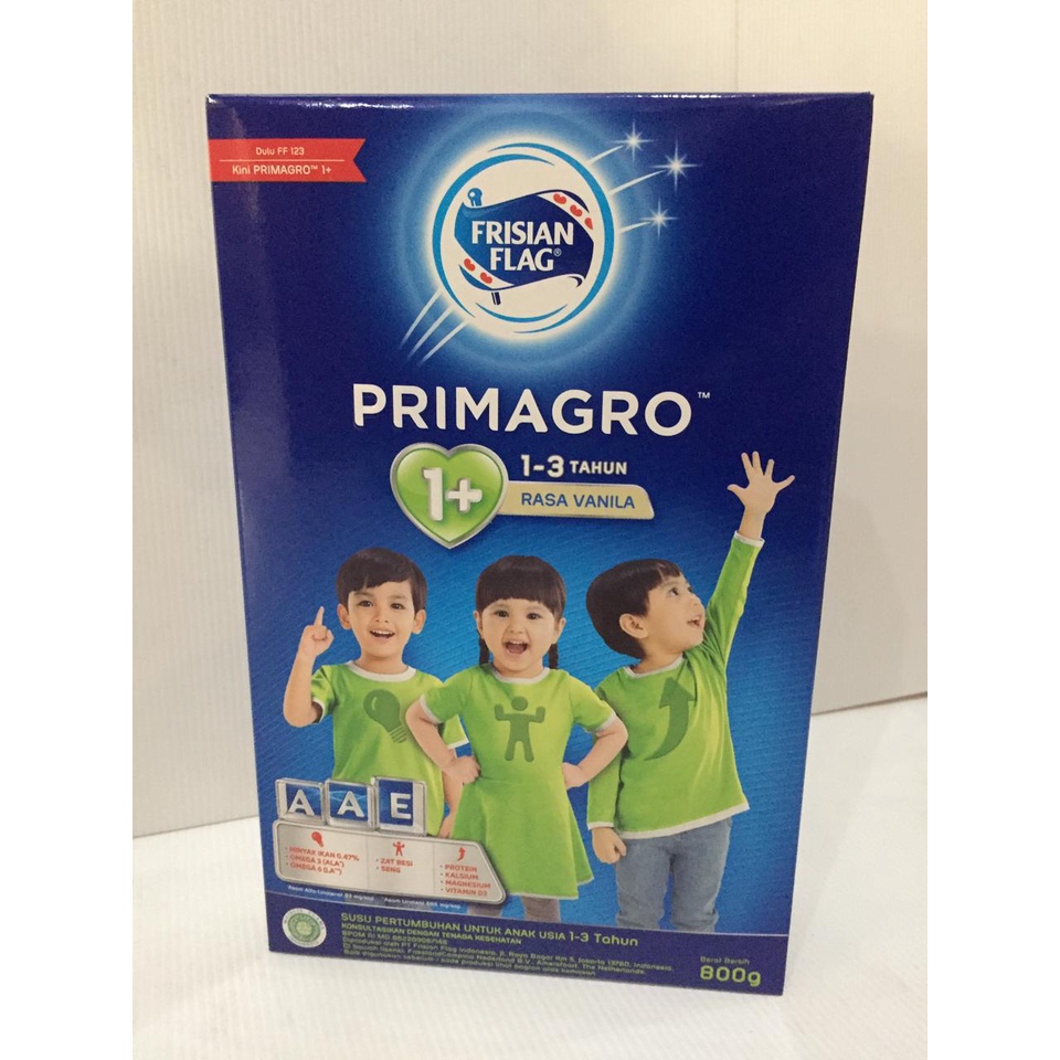 Frisian Flag 1+ Primagro Rasa Vanila 1-3 Tahun 123 800 gr