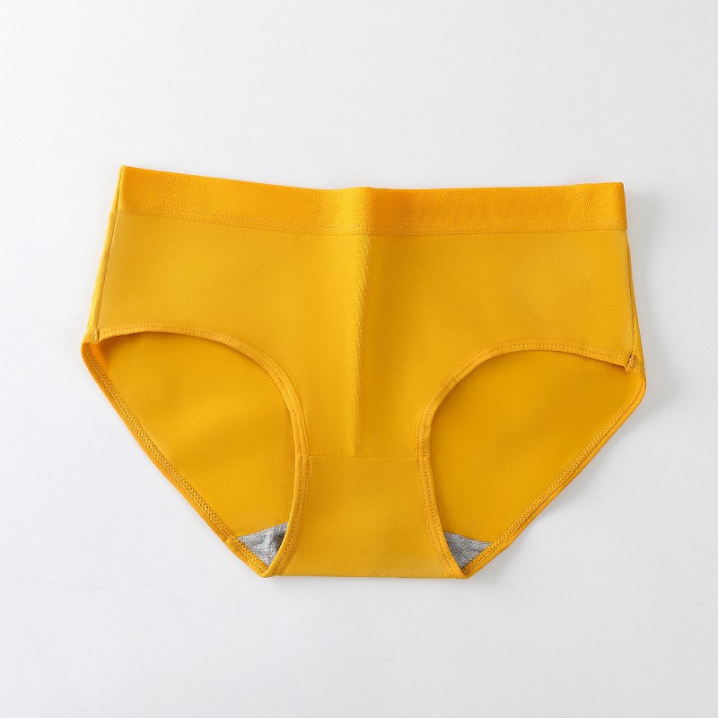 BEE - Celana Dalam Mid Waist Cd Polos Bahan Katun Import Undies Premium 014-MUSTARD