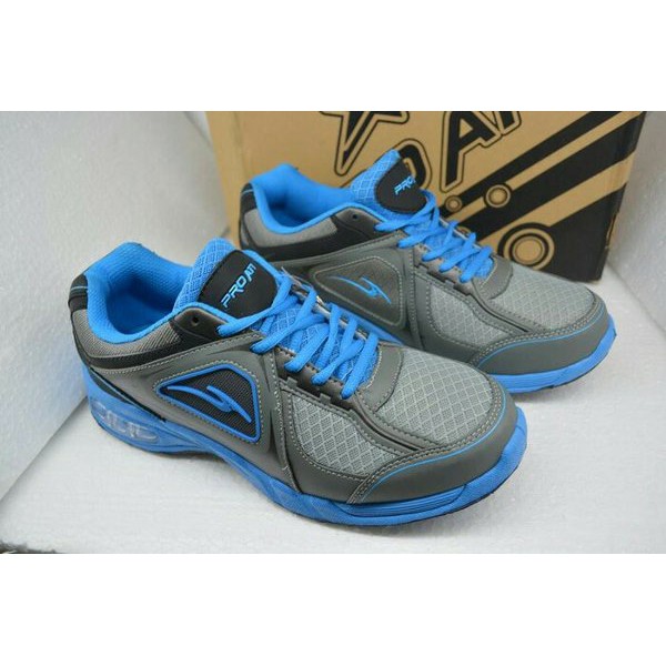 TERMURAH SEPATU SPORT RUNNING PRO ATT AGR GREY/BLUE, SEPATU LAKI - LAKI, SEPATU DEWASA, SEPATU