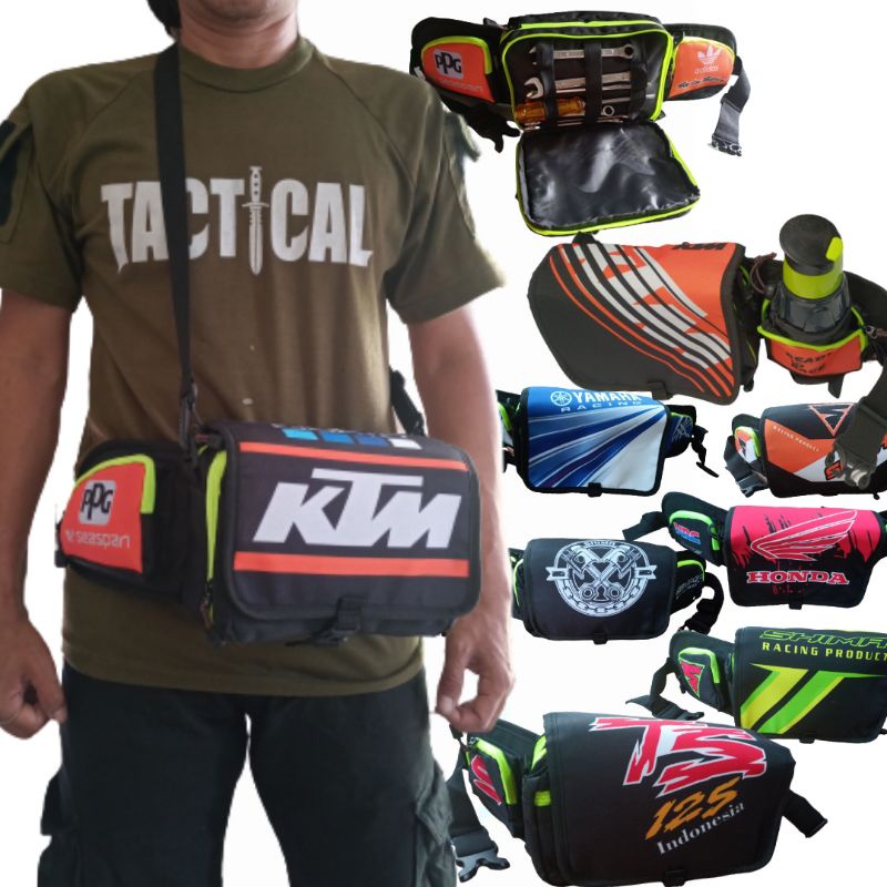 tas selempang pinggang cross trail adventure trabas touring tas mekanik