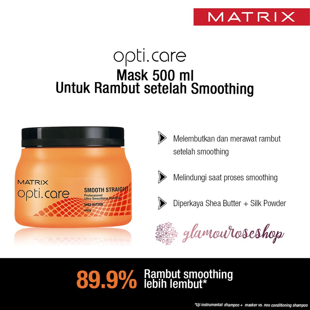 ❤️Glamouroseshop❤️ Matrix Opti.Care Smooth Straight Shea Butter 500ml (Hair Mask)