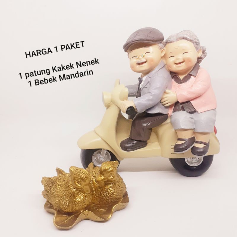Patung Pajangan Kakek Nenek Bebek Mandarin Shopee Indonesia
