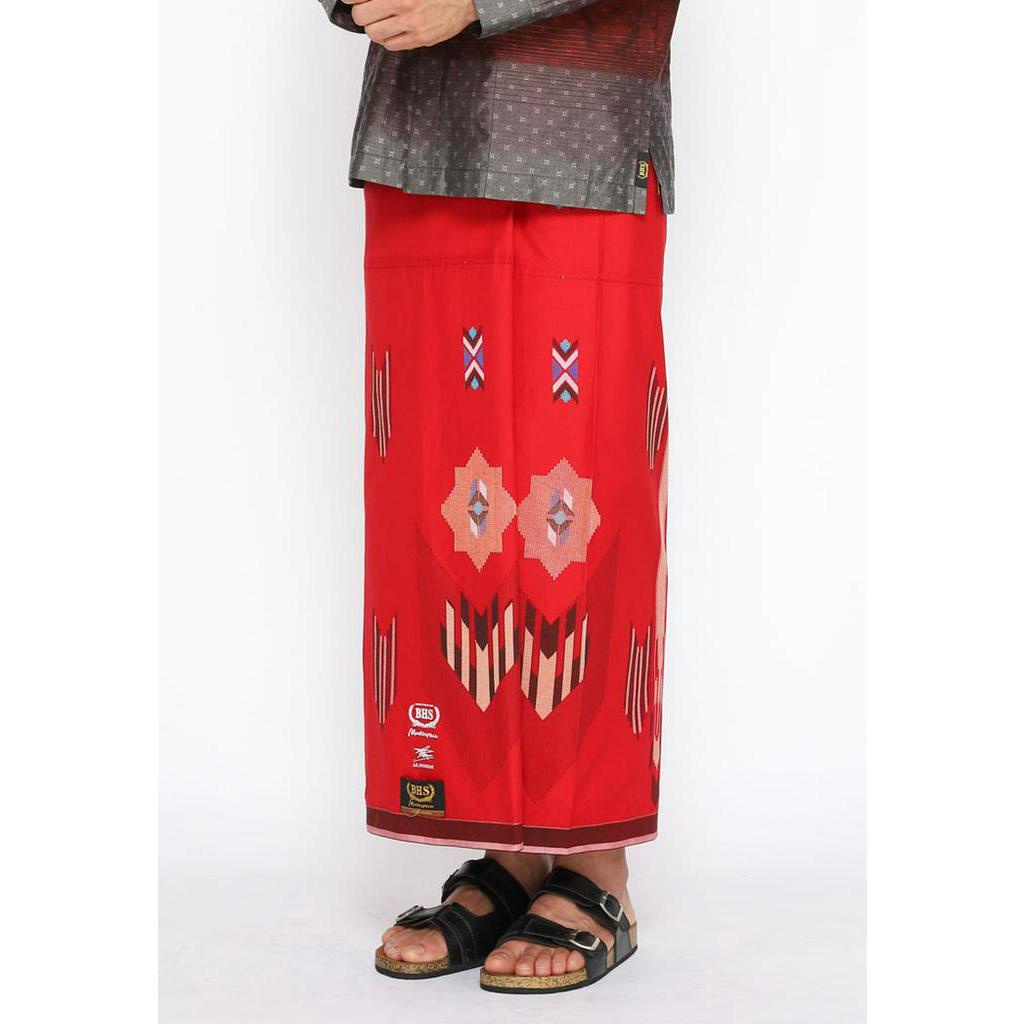 Sarung BHS Gold Masterpiece Motif Songket Gunung Agung Merah Terang