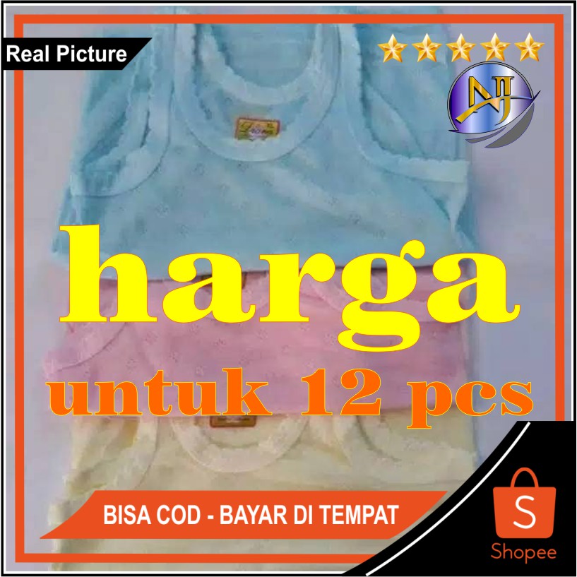 NJG TERLARIS GROSIR 1 LUSIN kaos  singlet  bayi warna  size 