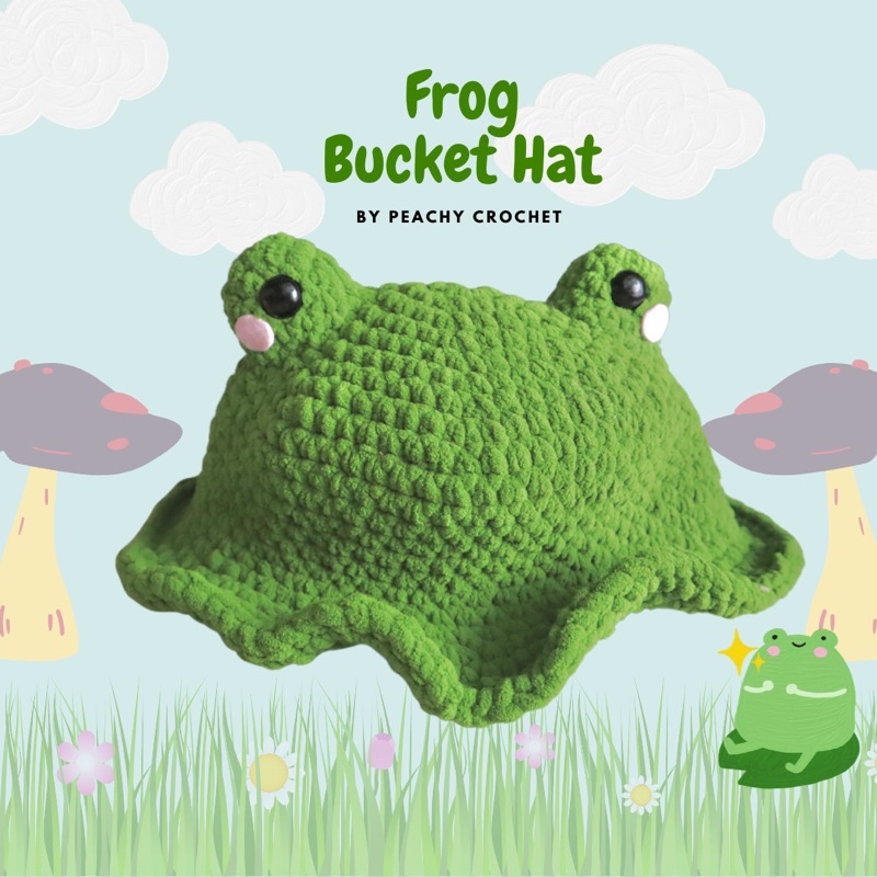 Frog Knit Bucket Hat by Peachy Crochet
