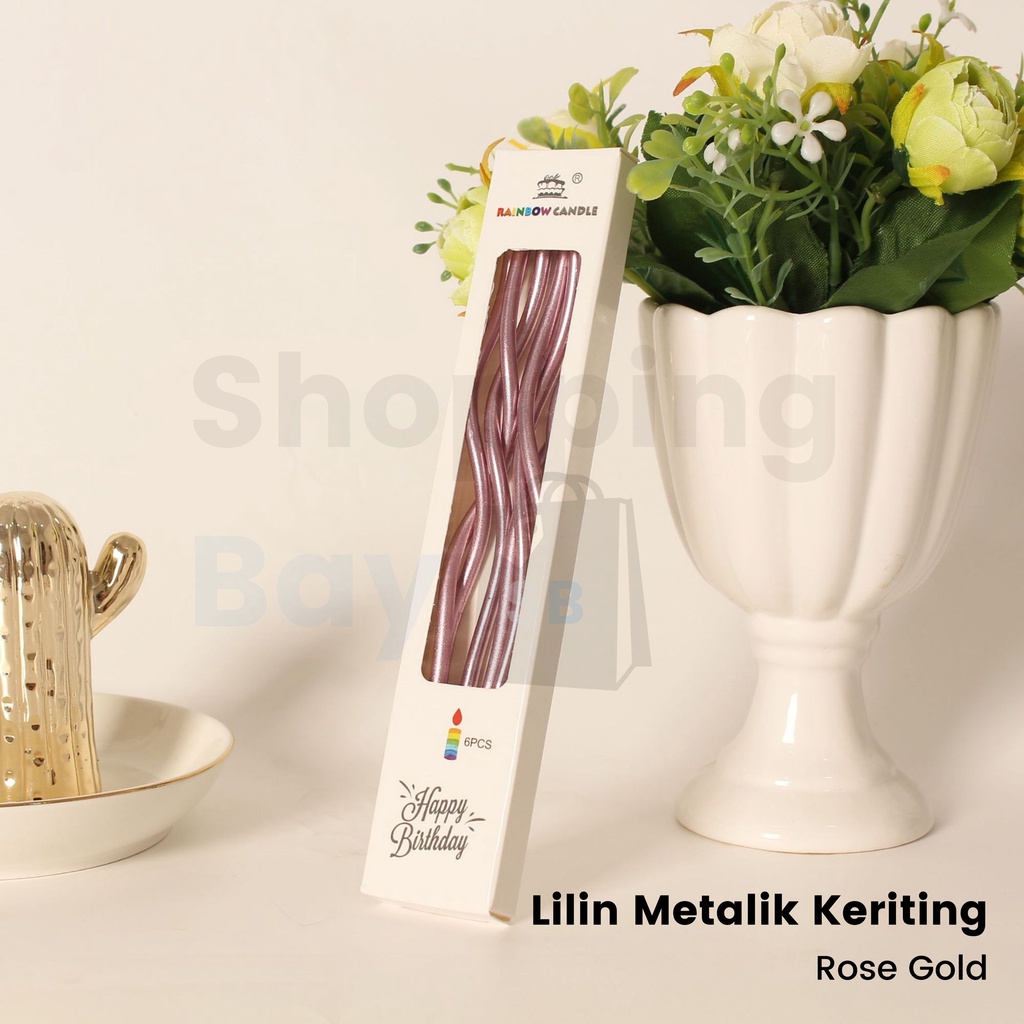 Lilin Spiral Metalik Birthday Candle Premium / Lilin Ulang Tahun Wavy