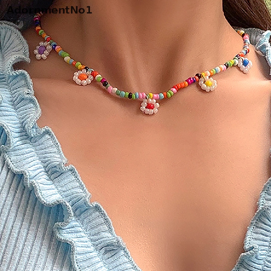 (AdornmentNo1) Kalung Choker Manik-Manik Handmade Gaya Bohemia Untuk Wanita