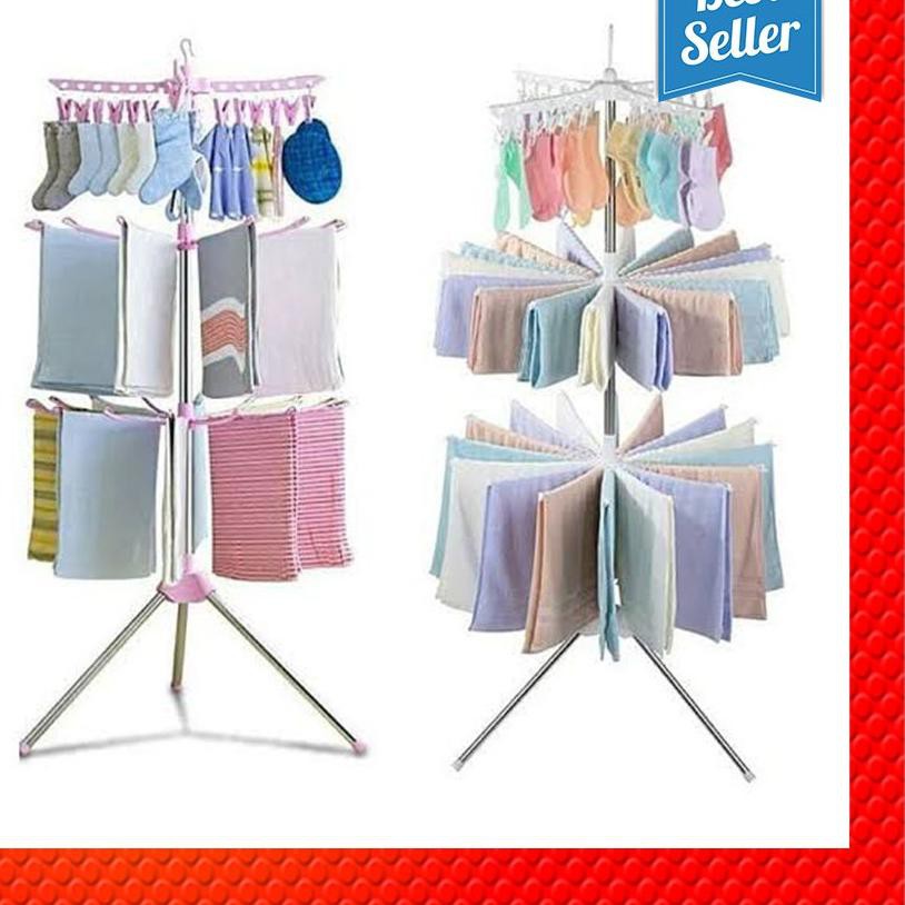 Ready Rak Jemuran Pakaian 3 Susun Portable Hanger Baju Bayi Celana Dalam Kaos Kaki Handuk War Shopee Indonesia