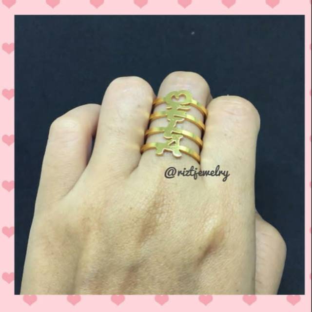 Cincin Nama Lapis Emas Spiral