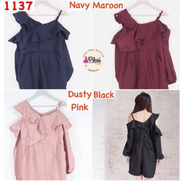 Jumpsuit murah / playsuit cantik / jumpsuit korea murah / jumpsuit zara / baju off shoulder 1137