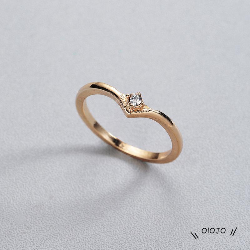 【COD】Cincin Bentuk V Bahan Zirkon Untuk Wanita