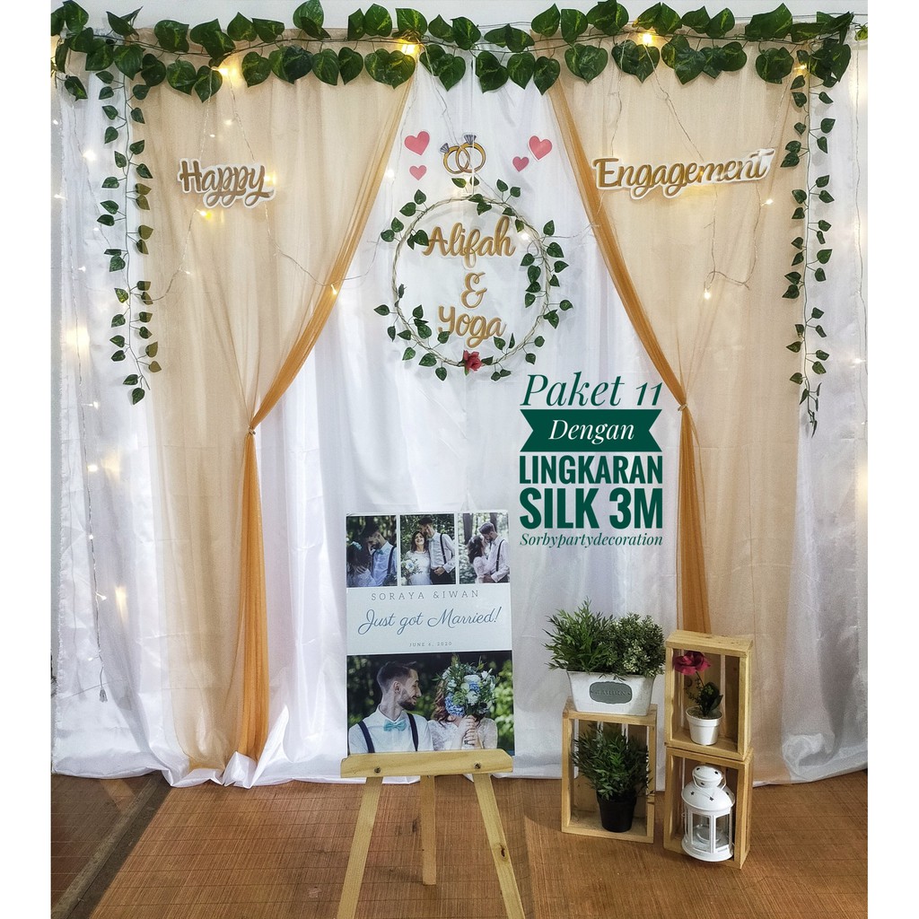 Jual Paket dekorasi lamaran backdrop background photobooth nikahan