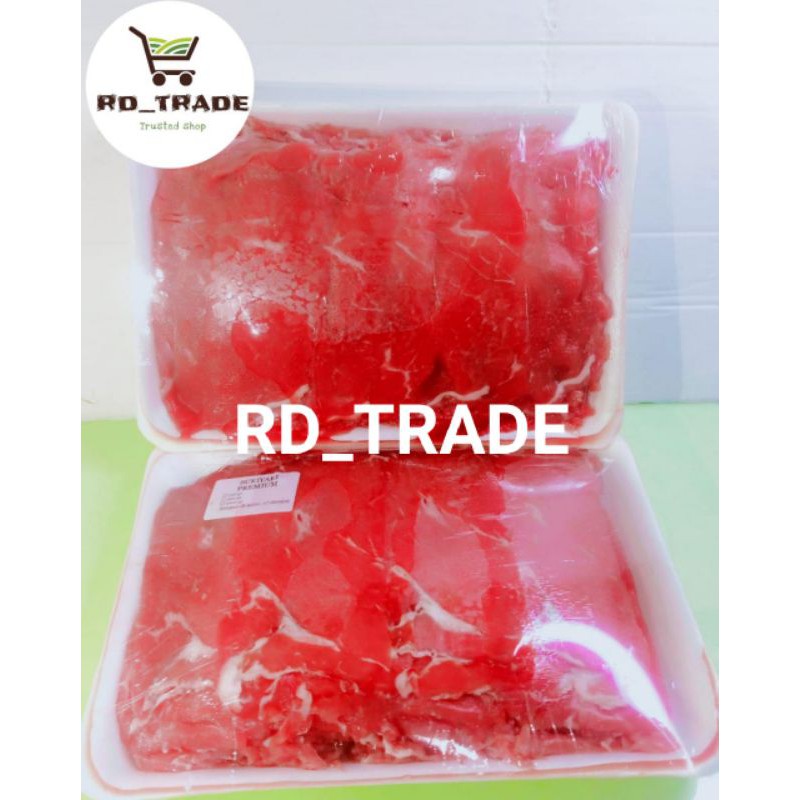 

Daging slice premium / slice us beef premium impor sedikit lemak 500gr/ sukiyaki premium