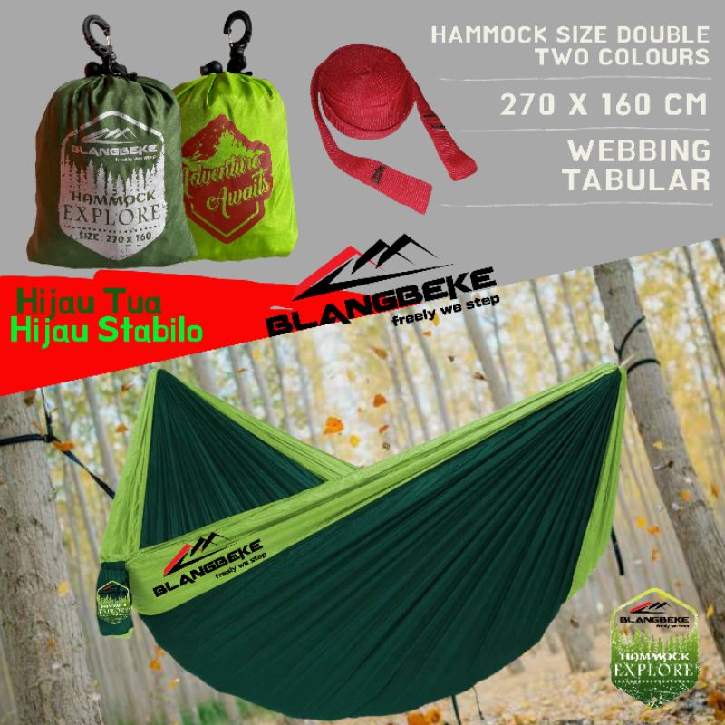 Hammock DOUBLE - HAMMOCK SINGLE traveling include webbing