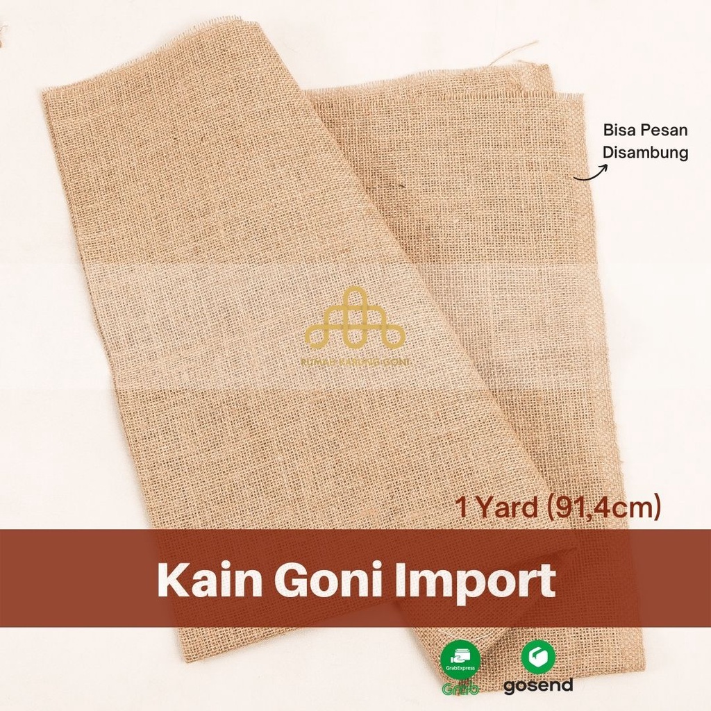 Kain Goni Import P 1 Yard x L 115 cm - Bahan Goni Import - Bahan Karung Goni - DIY Souvenir - Hessian Burlap