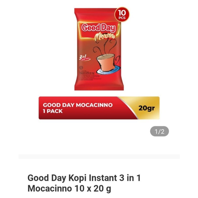 

good day kopi instan 3 in 1 mocacino 10 x 20 g