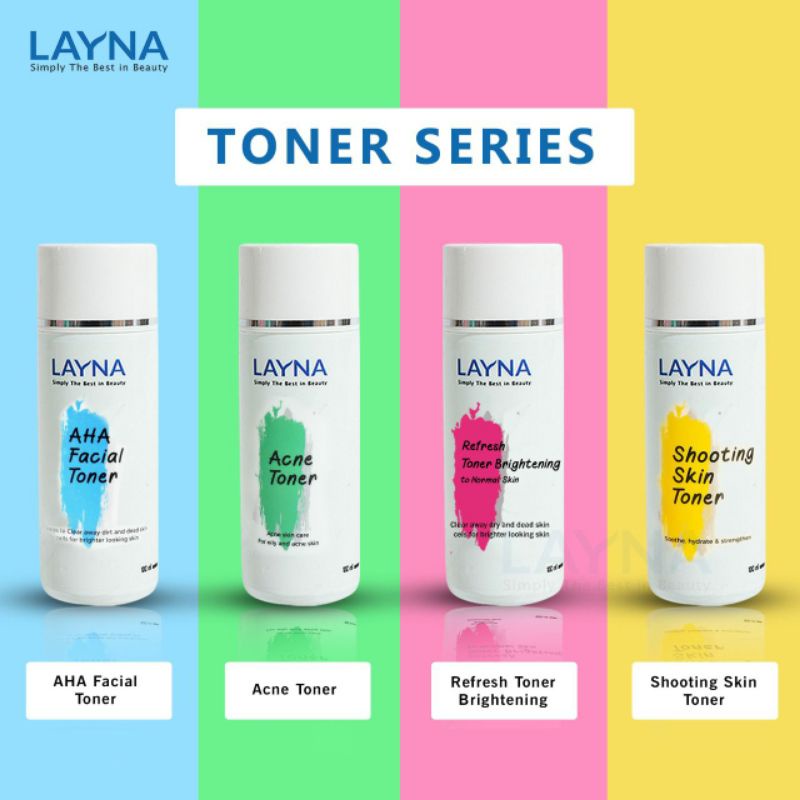[TONER] LAYNA SKINCARE TONER SERIES BPOM 100ML - TONER GLOWING PELICIN WAJAH AMAN