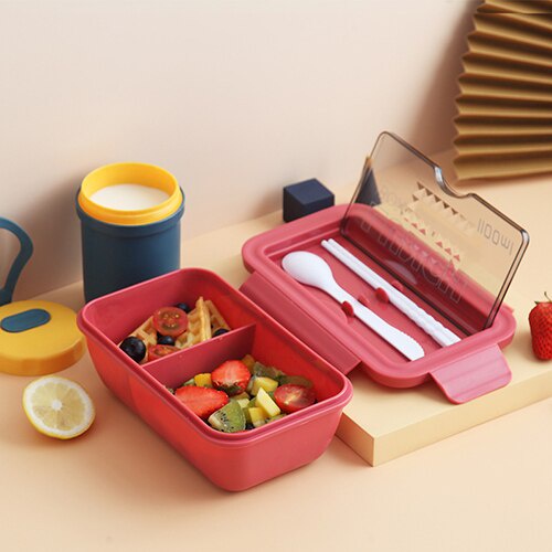 DEOS--Lunch Box Bento / Kotak Makan / Tempat Makan trasparan 850 ML BPA FREE murah