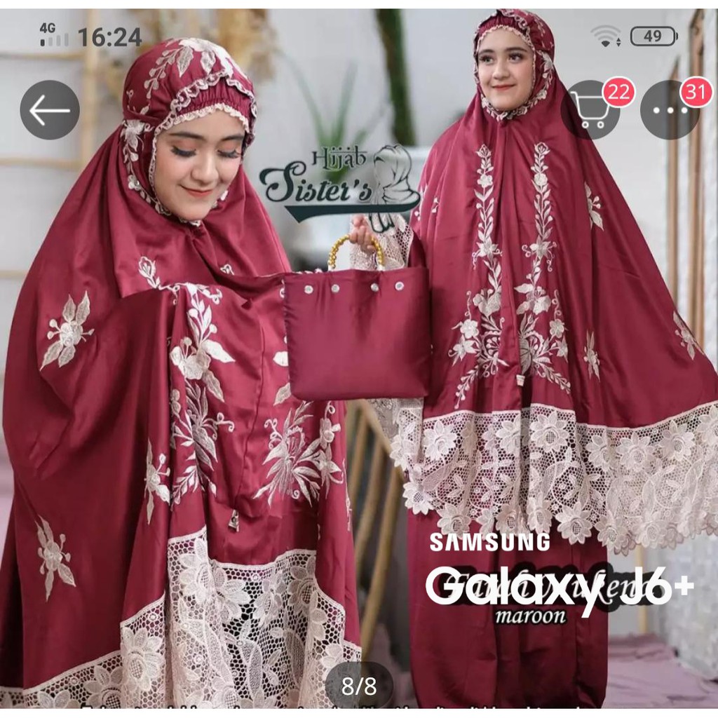 Mukna Brukat Renda Mewah Terbaru 2021 Mukena Murah Mewah  Mukena Dewasa