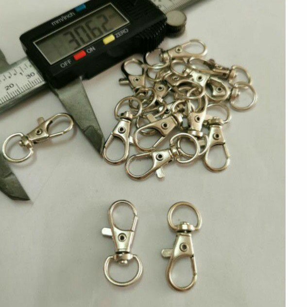 

kaitan tas / kaitan id card 1cm nikel / 100pcs