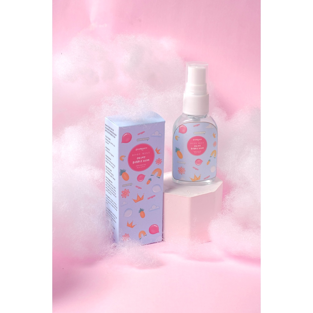 [BPOM] GEAMOORE BODYMIST PARFUM 30ML BODY MIST PARFUME LA UNICORN MY BUBBLE GUM PEACHY MATE MERMAID DREAM-Oh My Bubble Gum
