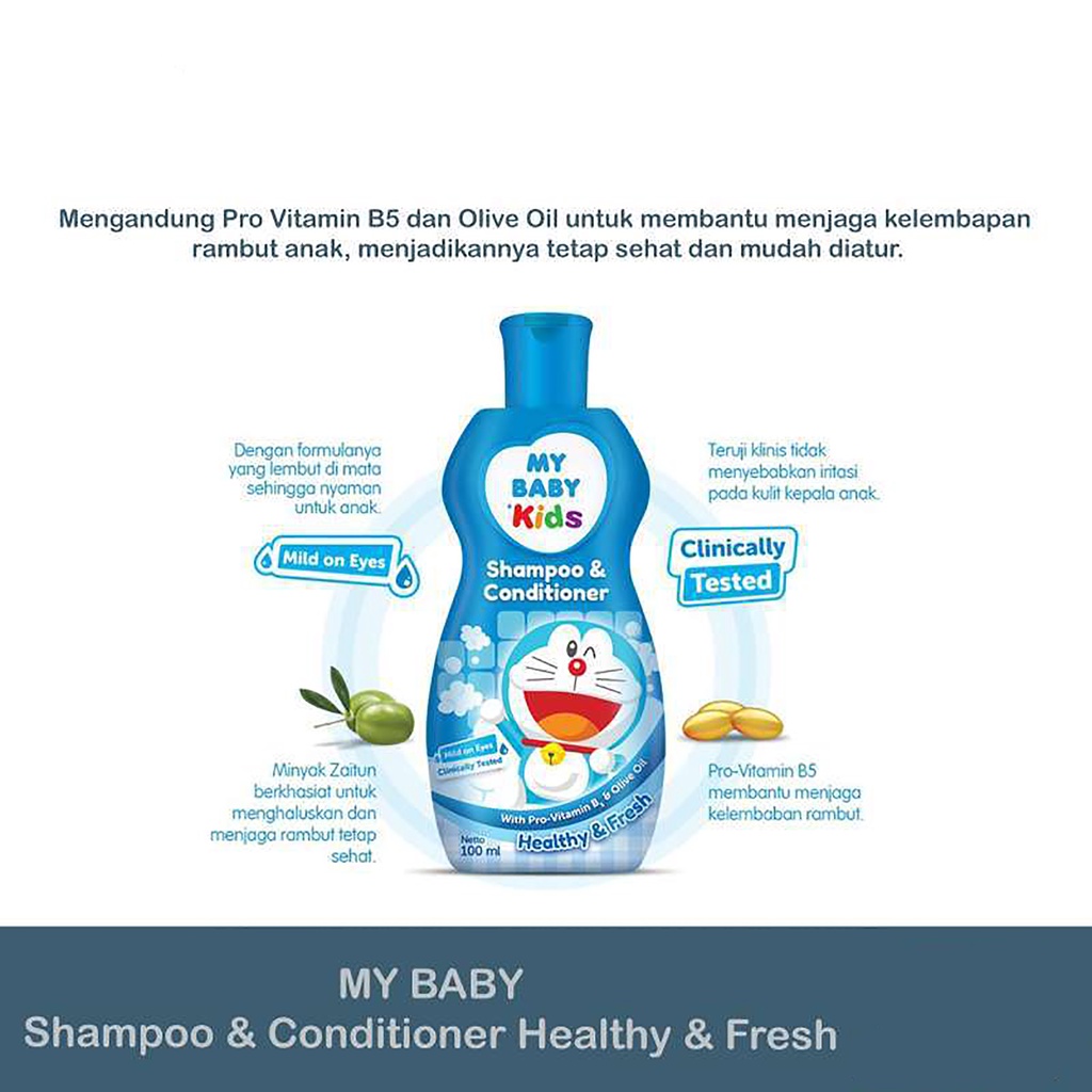 My Baby Kids Shampo &amp; Conditioner 100ml - Shampo Perawatan Rambut Bayi Halus dan Tebal 100ml