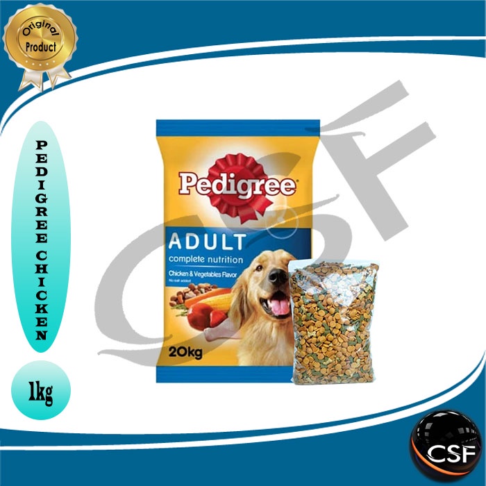 Makanan Anjing kering PEDIGREE 1kg - CHICKEN AND VEGE