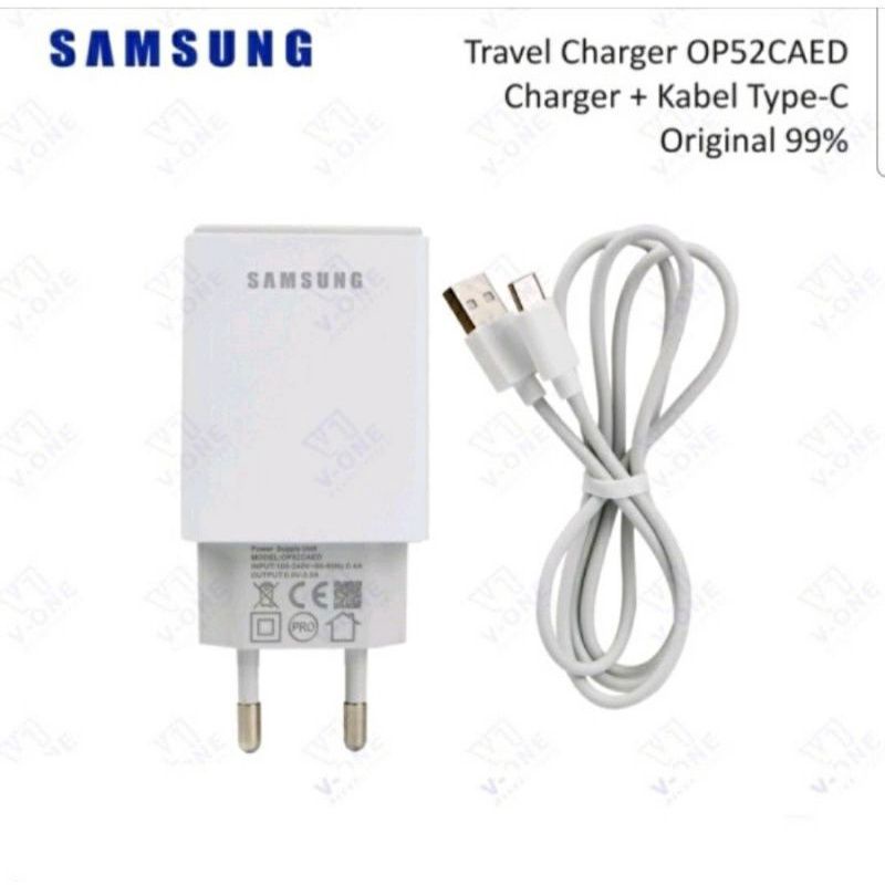 CHARGER SAMSUNG TC CASAN BATOK KABEL TYPE C QC 3.0 OP52CAED