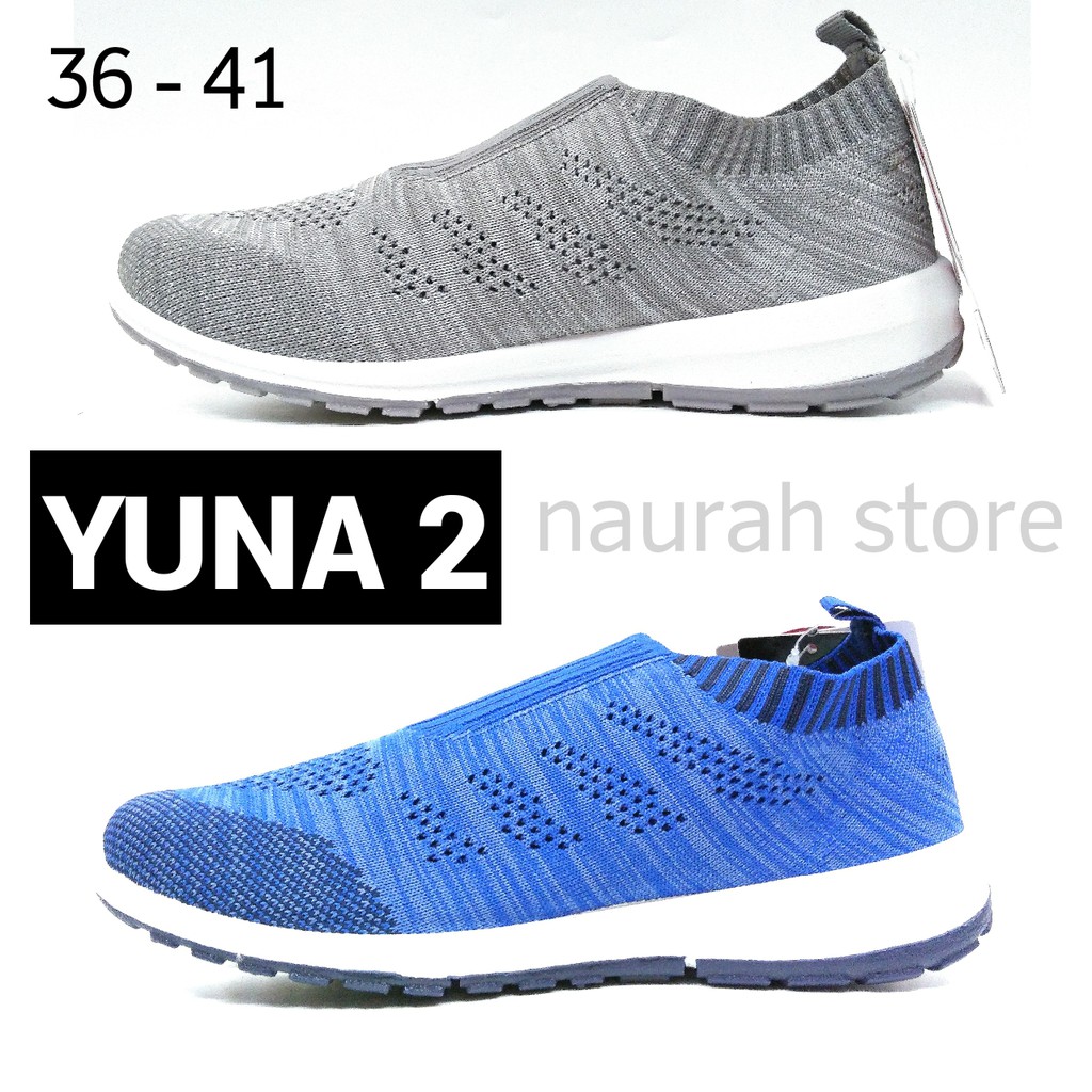 SEPATU WANITA ANDO YUNA 100% ORIGINAL Sneakers Rajut Trendy Elastis Kualitas Import Model Kaos Kaki