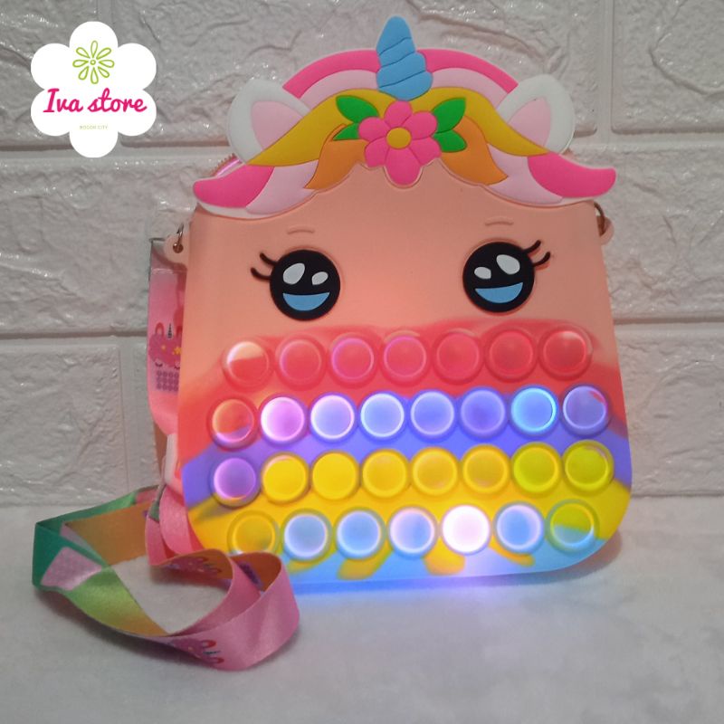 Tas pop it unicorn jumbo LED