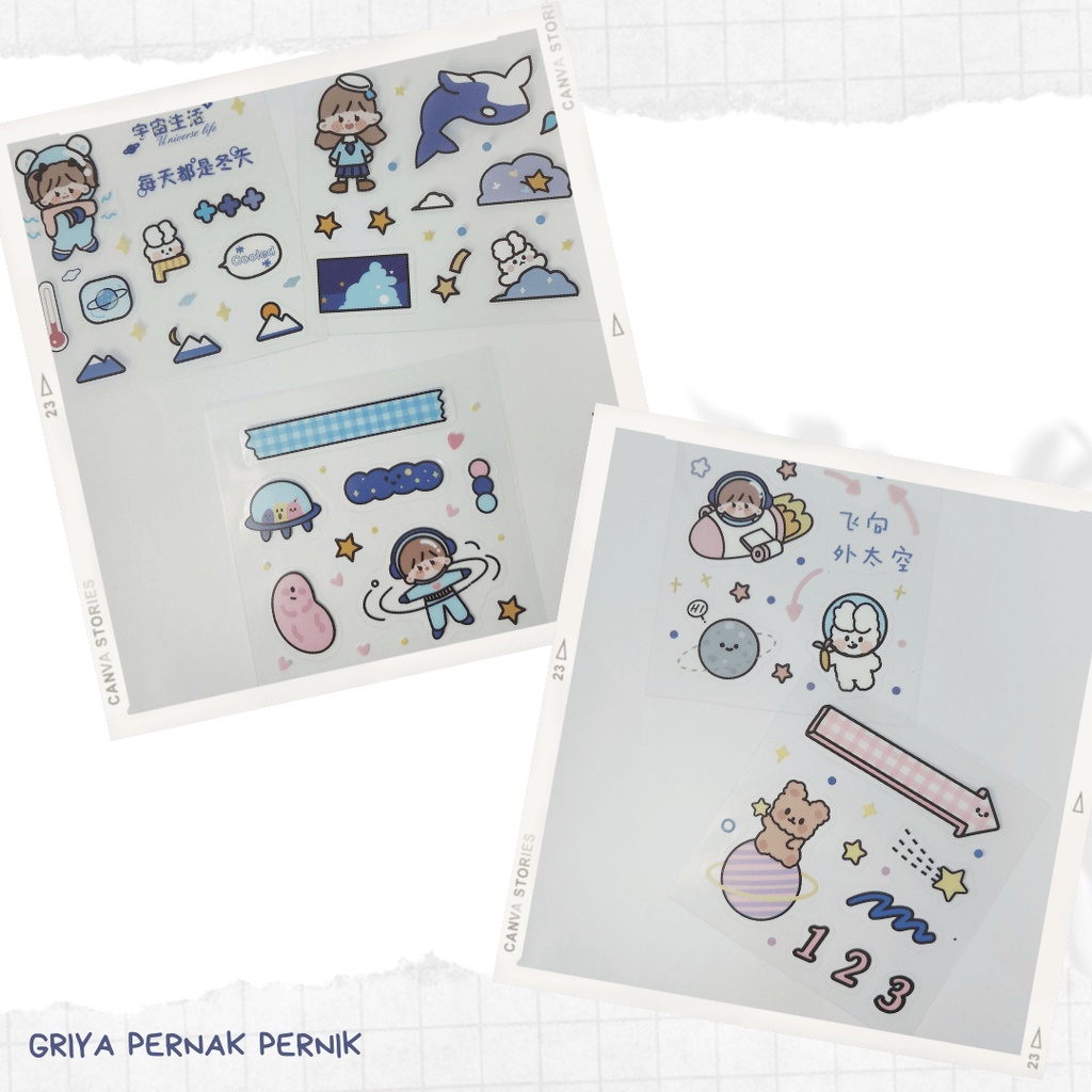 

Pernak Pernik - Stiker Sheet Part 1 | Stiker Lucu Aesthetic | Jurnal Scrapbook
