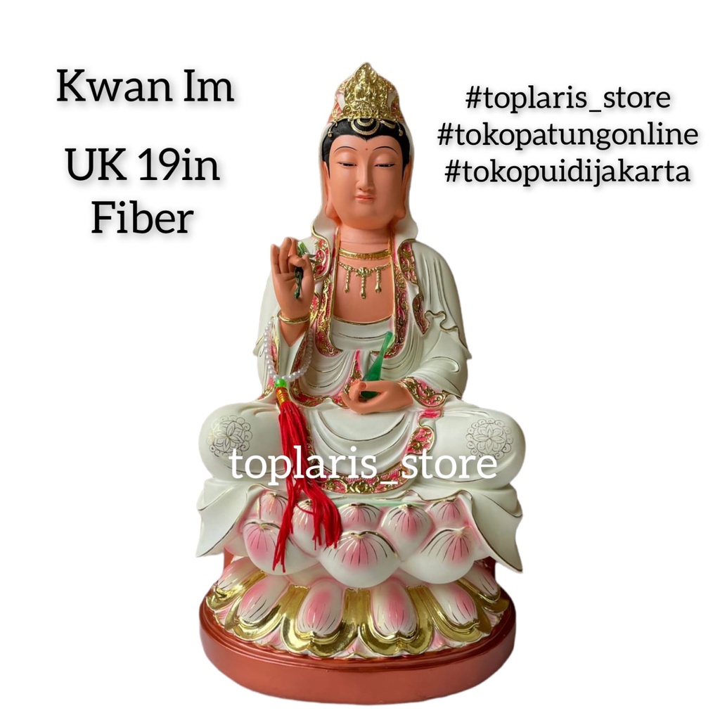 Patung Kwan Im 19in Fiber