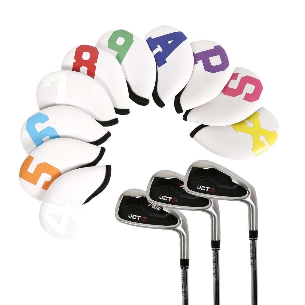 Lanfy Golf Iron Headcover 4-9,P,S,A, X 10Pcs /set Pelindung Wedge Besi Dengan Desain Angka Penutup Pelindung Golf Putter Aksesoris Pelindung Case