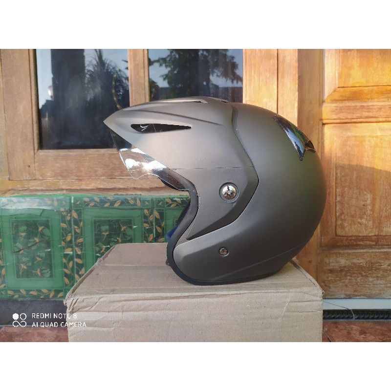 HELM INK cx22 (PACKING KARDUS DAN SARUNG HELM)-Abu² doff
