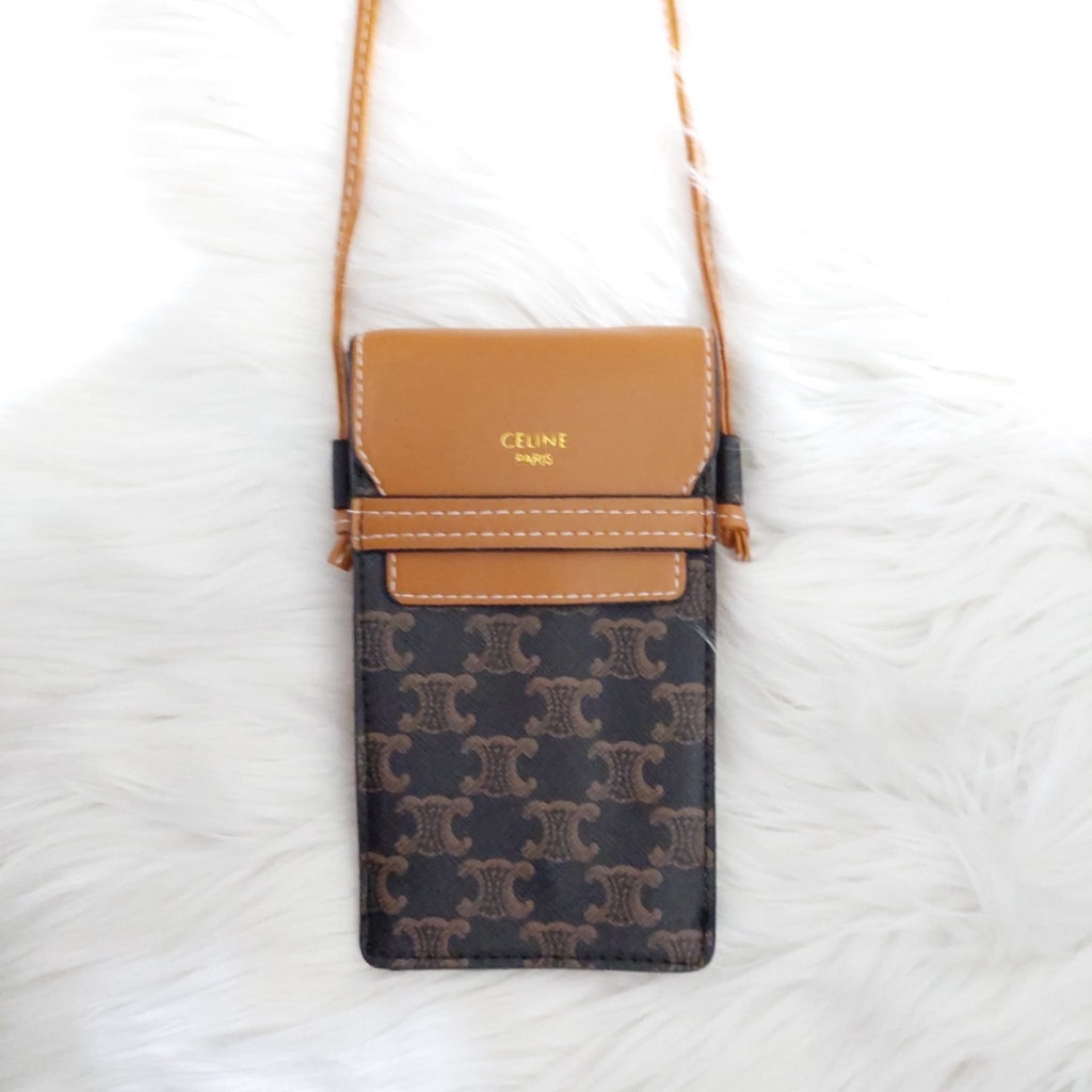 BJ14411 - BROWN - TAS SLEMPANG KECIL DOMPET HP FASHION WANITA IMPORT TERMURAH BAGSTORE JAKARTA ELJ4411