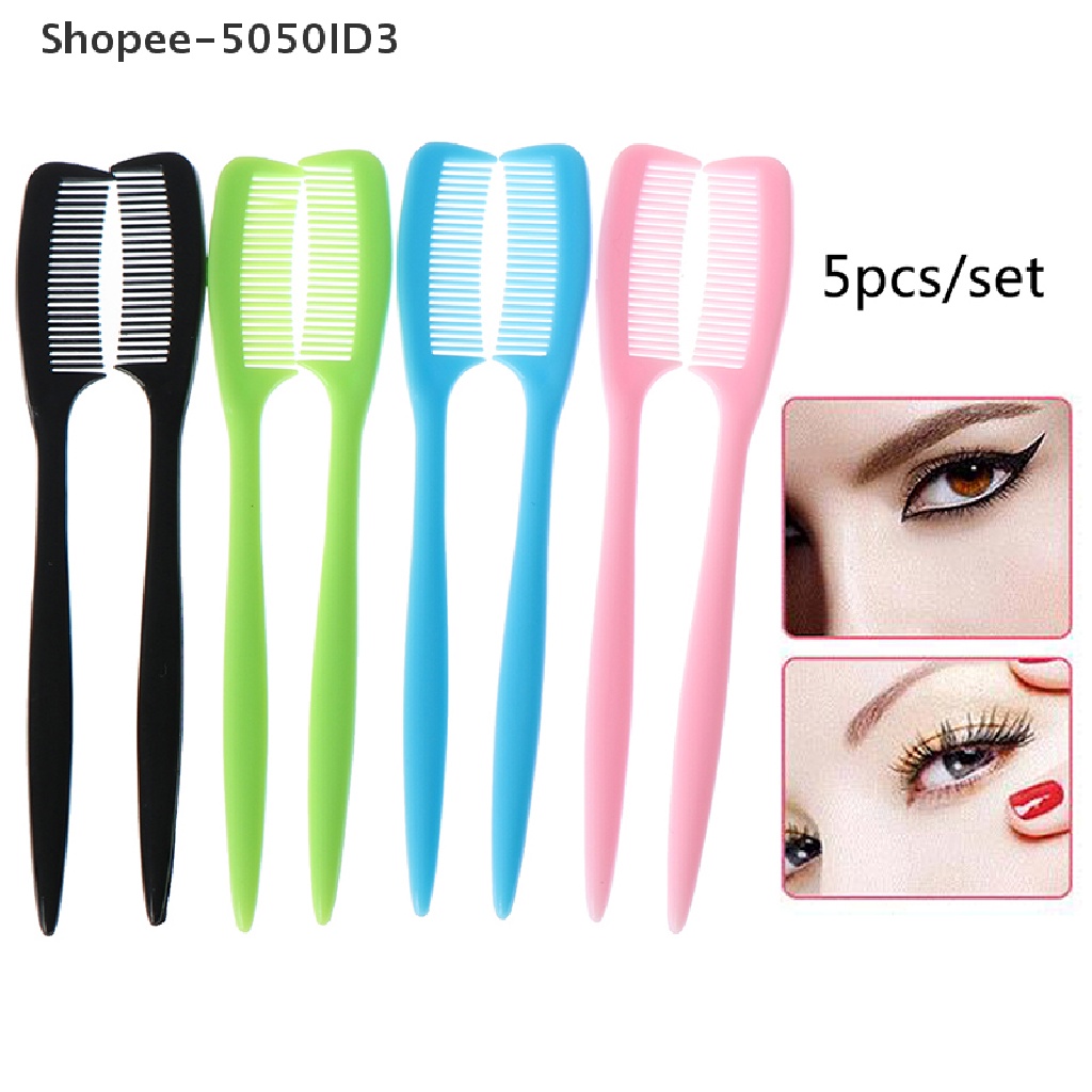 5 Pcs / set Brush Sisir Pengangkat Alis Bulu Mata Extension Keriting Bahan Plastik Untuk Makeup