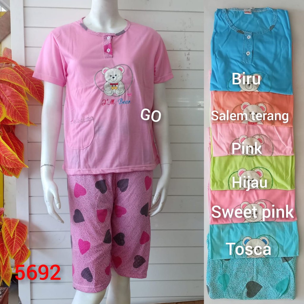 gos A BABYDOLL BOBO STANDART Dewasa 3/4 Pakaian Wanita Setelan Baju Tidur Busui Piyama