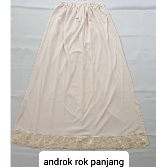 Rok dalam/ long dress sweet love XL. Cream Muda.