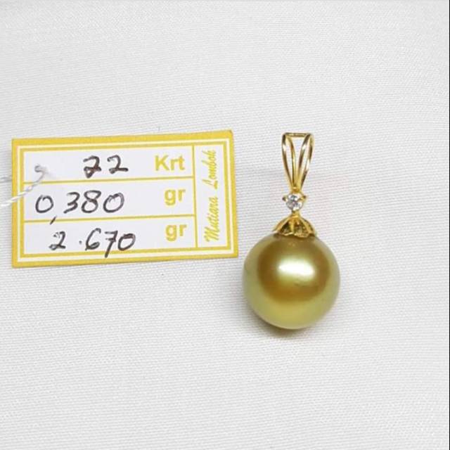 Liontin emas 22 karat mutiara air laut lombok asli