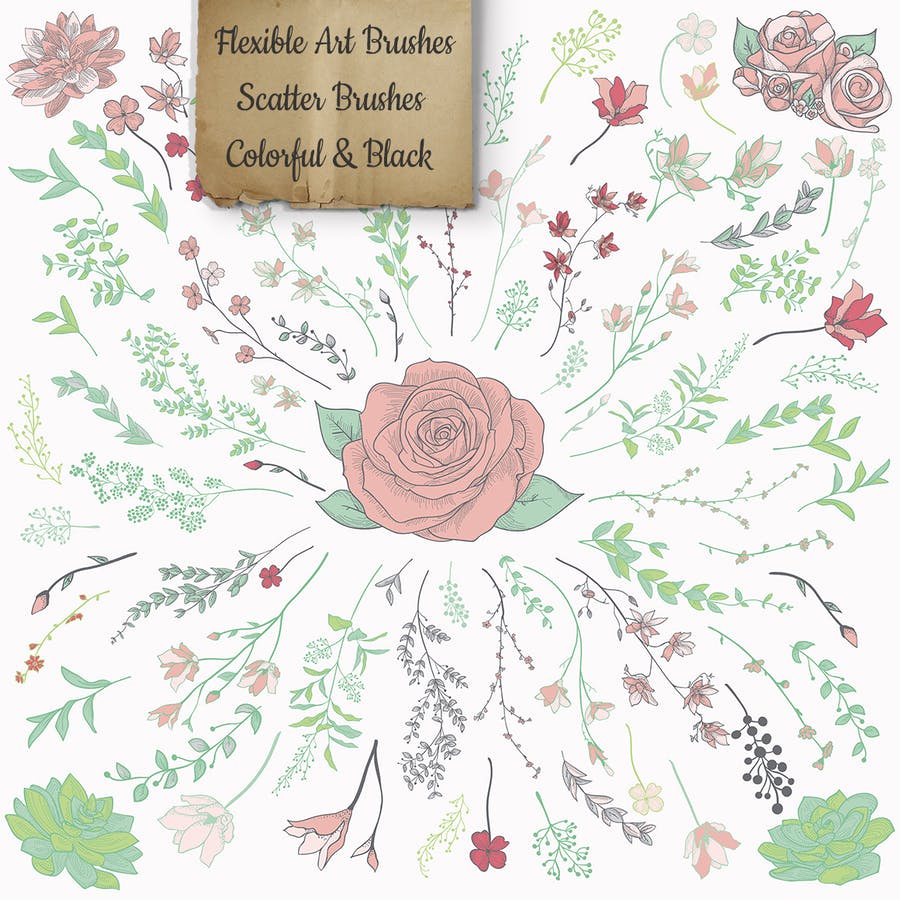 Flexible Floral Brushes