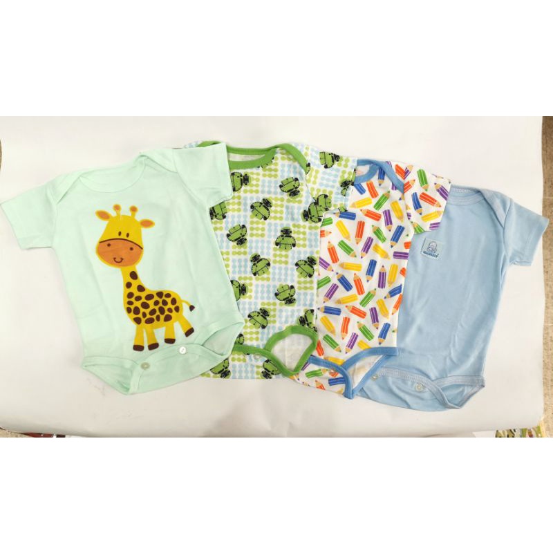 Jumper bayi segitiga pendek 0-3 bulan / Jumpsuit bayi baru lahir 4 in 1 / baby body suit