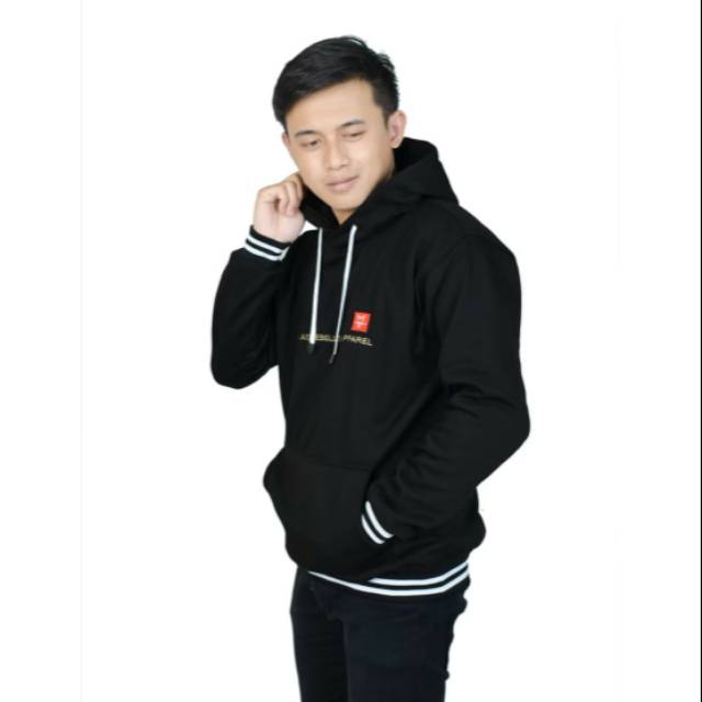 Sweater hoodie rebel id hitam pria