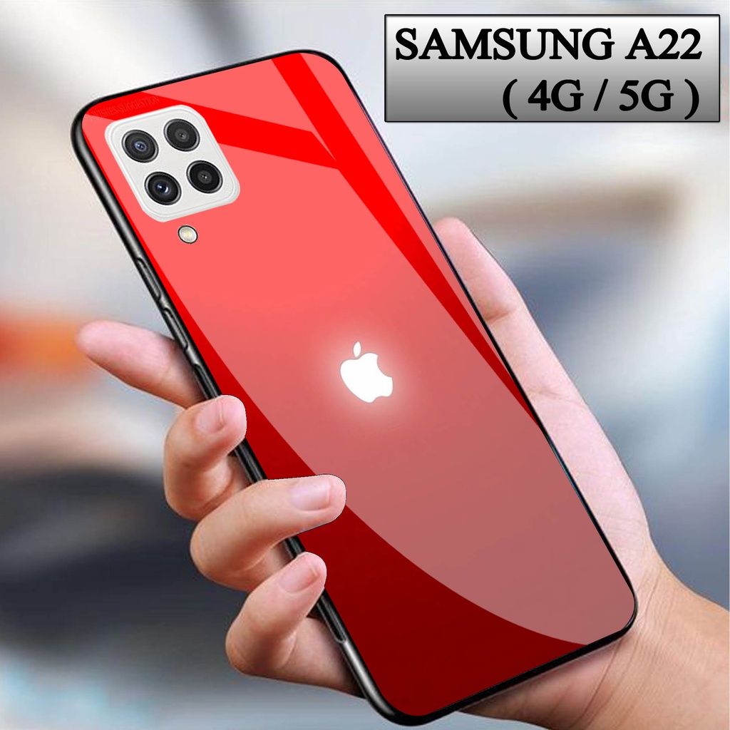 Softcase Glass Kaca Samsung A22 4G/5G - Case Hp Pelindung Handphone  Samsung A22 4G/5G [ A01 ].