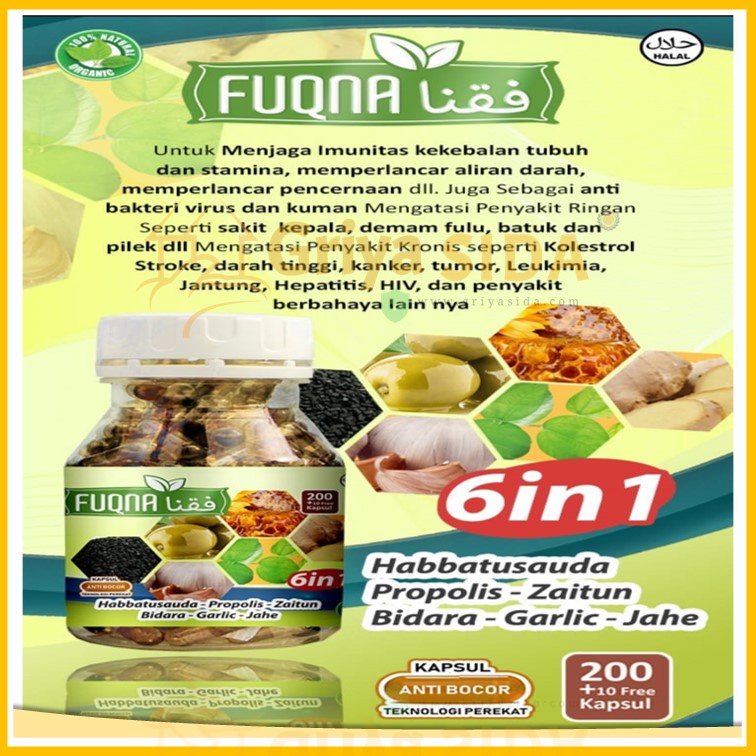 Fuqna 6 in 1 6in1 (Jinten Hitam + Zaitun + Propolis + bidara + garlic + jahe) healty