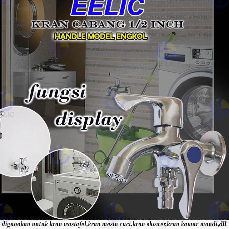 Eelic Krn 1038b Kran Air Cabang Kamar Mandi Wastafel Mesin Cuci Double Dua Shower 1 2 Inch Shopee Indonesia